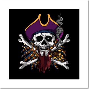 Pirate Skull Crossbones Posters and Art